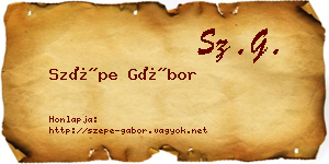 Szépe Gábor névjegykártya